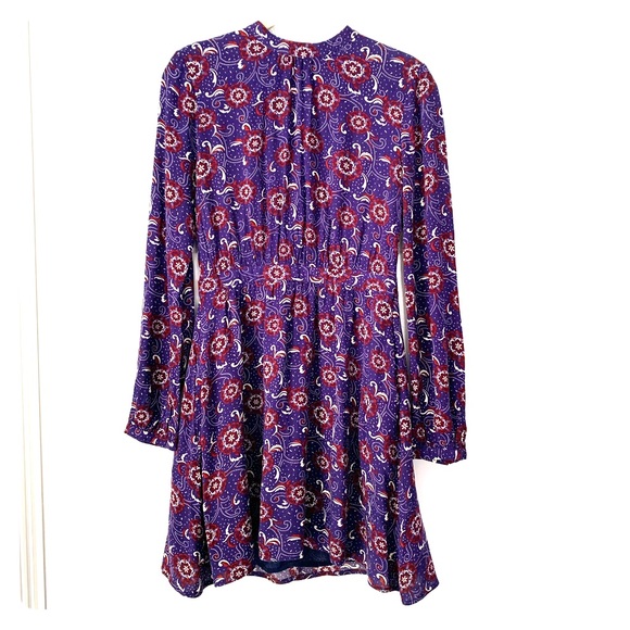 purple long sleeve mini dress